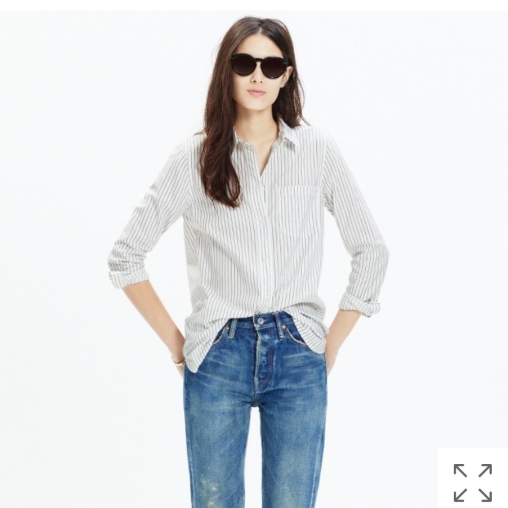Madewell ex boyfriend shirt in napa stripe